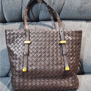 Bottega Veneta Ebano Intrecciato Leather small tote bag